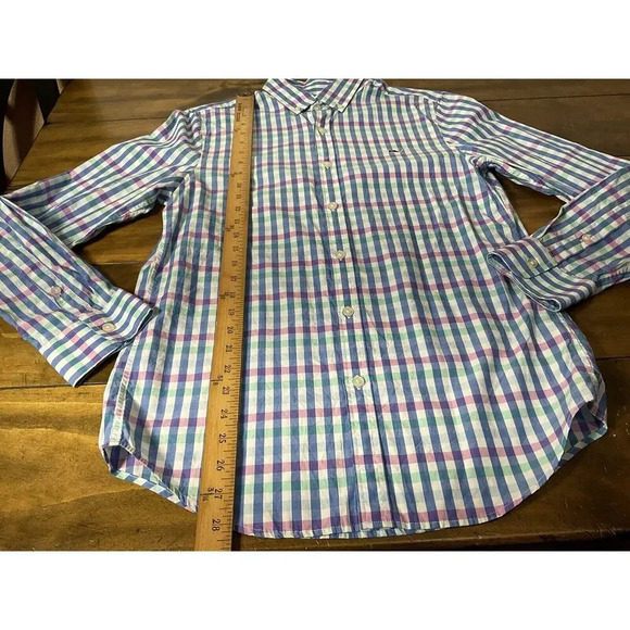 Vineyard Vines Mens Small Button Up Slim Fit Whale Shirt Preppy Plaid - Picture 7 of 9